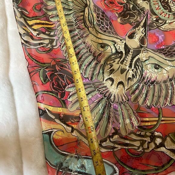 NWT Christian Audigier 100%silk multi color extra large scarf - Picture 11 of 13